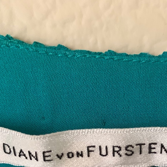 Diane Von Furstenberg Blue Silk Blouse Size 2 - Picture 3 of 4